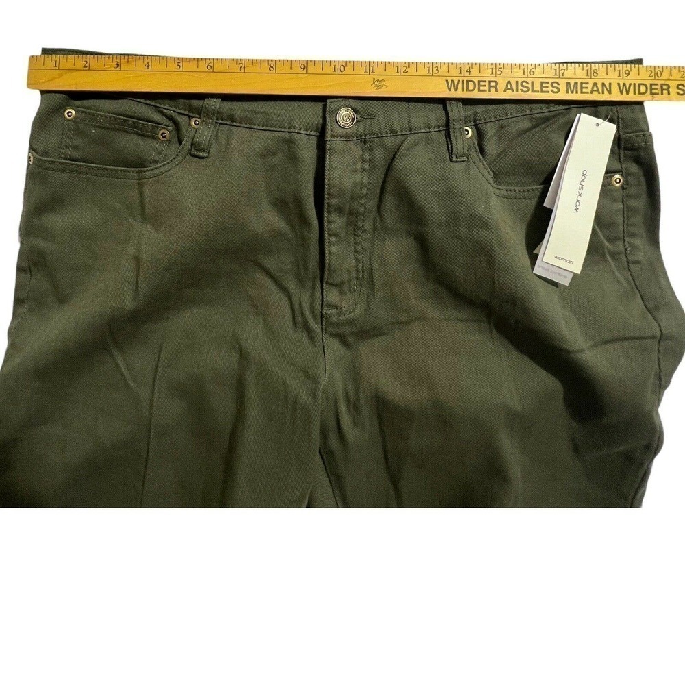 Workshop by Andrea Jovine Women's Pants Sz 16W Twill Hilltop Green New with Tag - Picture 9 of 12